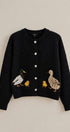 Duckling Parade Intarsia Cardigan in BLACK - Women's Cardigans & Shrugs | Urban Daizy