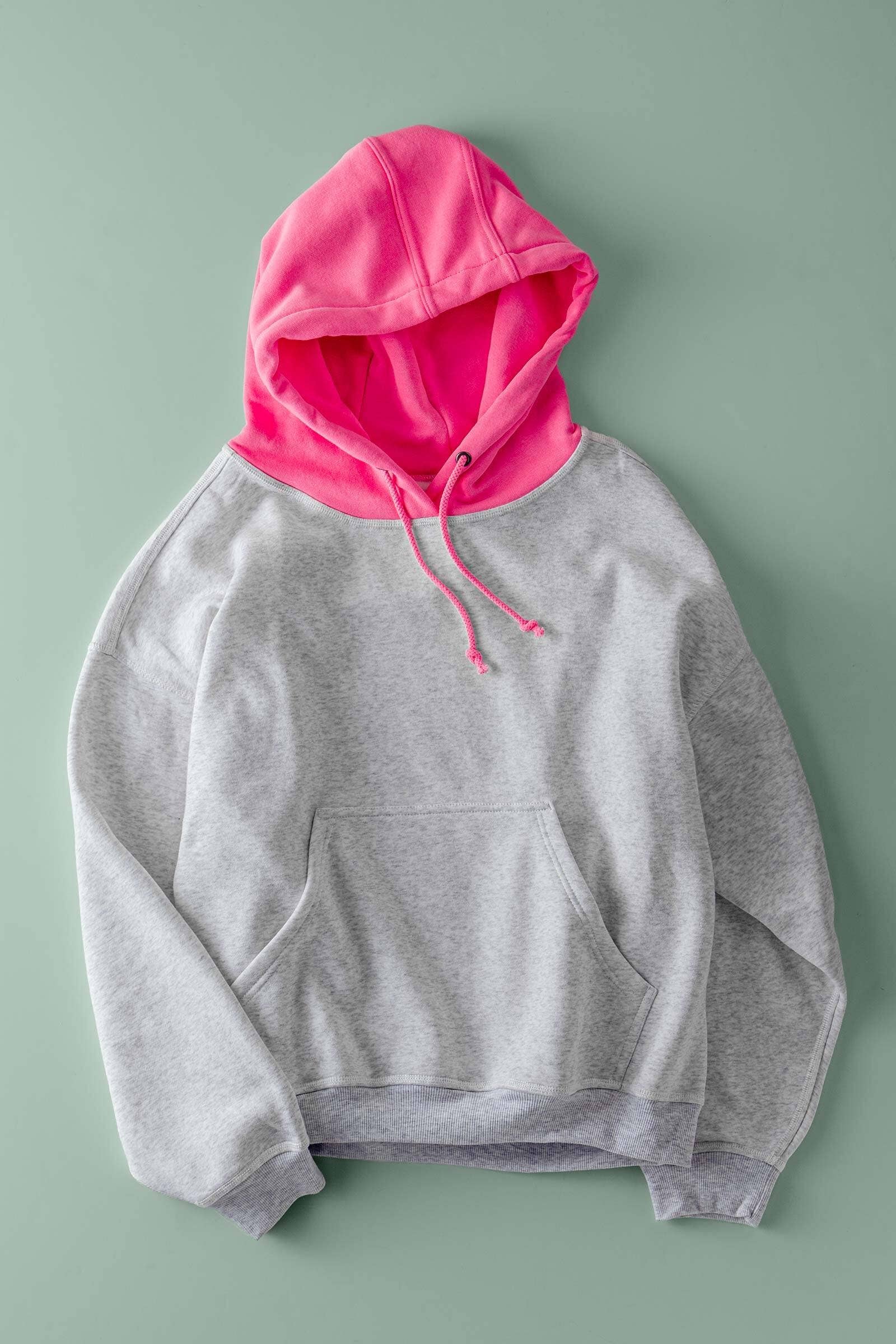 Contrast Hood Colorblock Pullover Hoodie