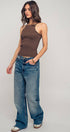 Urban Daizy Ribbed Knit Halter Spaghetti Strap Tank Top Black Tank Top - Women's (UDZ-TP-00490) – alternate view 19