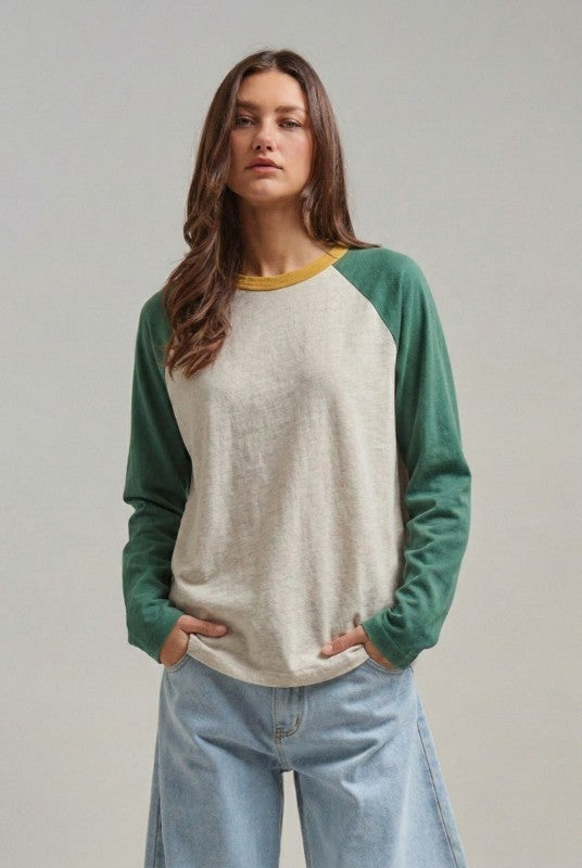 All-Star Vintage Baseball Tee in GREEN - Women's T-Shirts & Polos | Urban Daizy