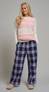 Striped Fuzzy Knit Sweater Vest in PINK - Women's Sweater Vests | Urban Daizy