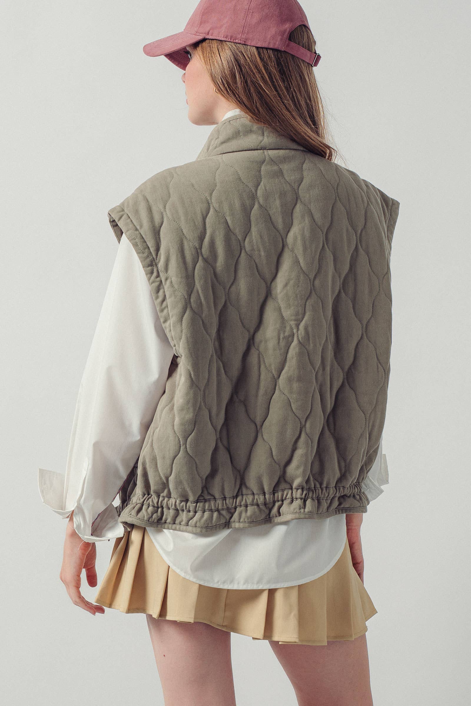 Vintage Washed Quilted Padded Vest
