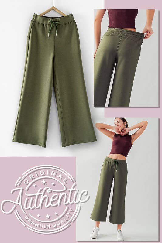 Urban Daizy Wide Leg French Terry Crop Pants Deep-Lavender Pants - Women's (UDZ-PT-00100) – alternate view 17