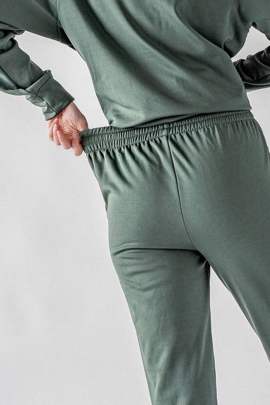 High-Waisted Wide-Leg Micro Fleece Pants