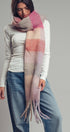 Urban Daizy Plush Oversized Colorblock Plaid Scarf Pink Scarf - Women's (UDZ-KN-00657) – alternate view 8