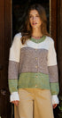 Striped Fuzzy Knit Volume Sleeve Cardigan | wholesale cardigans & shrugs | Urban Daizy