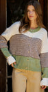 Striped Fuzzy Knit Volume Sleeve Cardigan | wholesale cardigans & shrugs | Urban Daizy