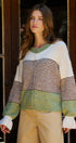 Striped Fuzzy Knit Volume Sleeve Cardigan | wholesale cardigans & shrugs | Urban Daizy