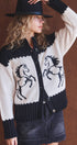 Urban Daizy Western Horse Intarsia Knit Cardigan Black-Ivory Cardigan - Women's (UDZ-KN-01055) – alternate view 6