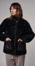 Cozy Boxy Shearling Jacket with Suede Pockets in BLACK - Women's Jackets & Blazers | Urban Daizy