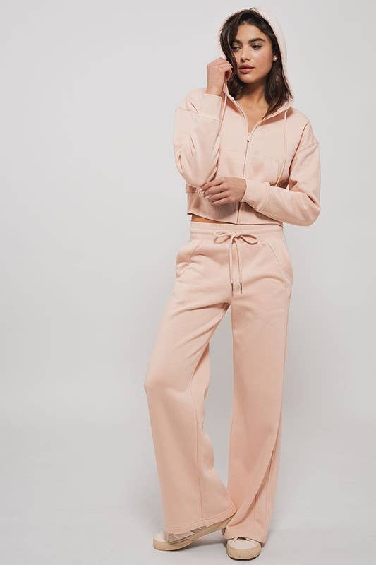 Urban Daizy Cropped Boxy Zip Up Hooded Sweatshirt Black Hoodie - Women's (UDZ-KN-00614) – alternate view 15