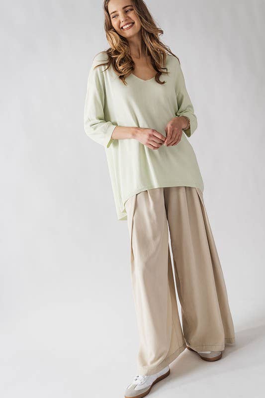 Urban Daizy Relaxed Fit V Neck Three Quarter Sleeve Tunic Top Green Tunic - Women's (UDZ-TP-00030) – alternate view 18