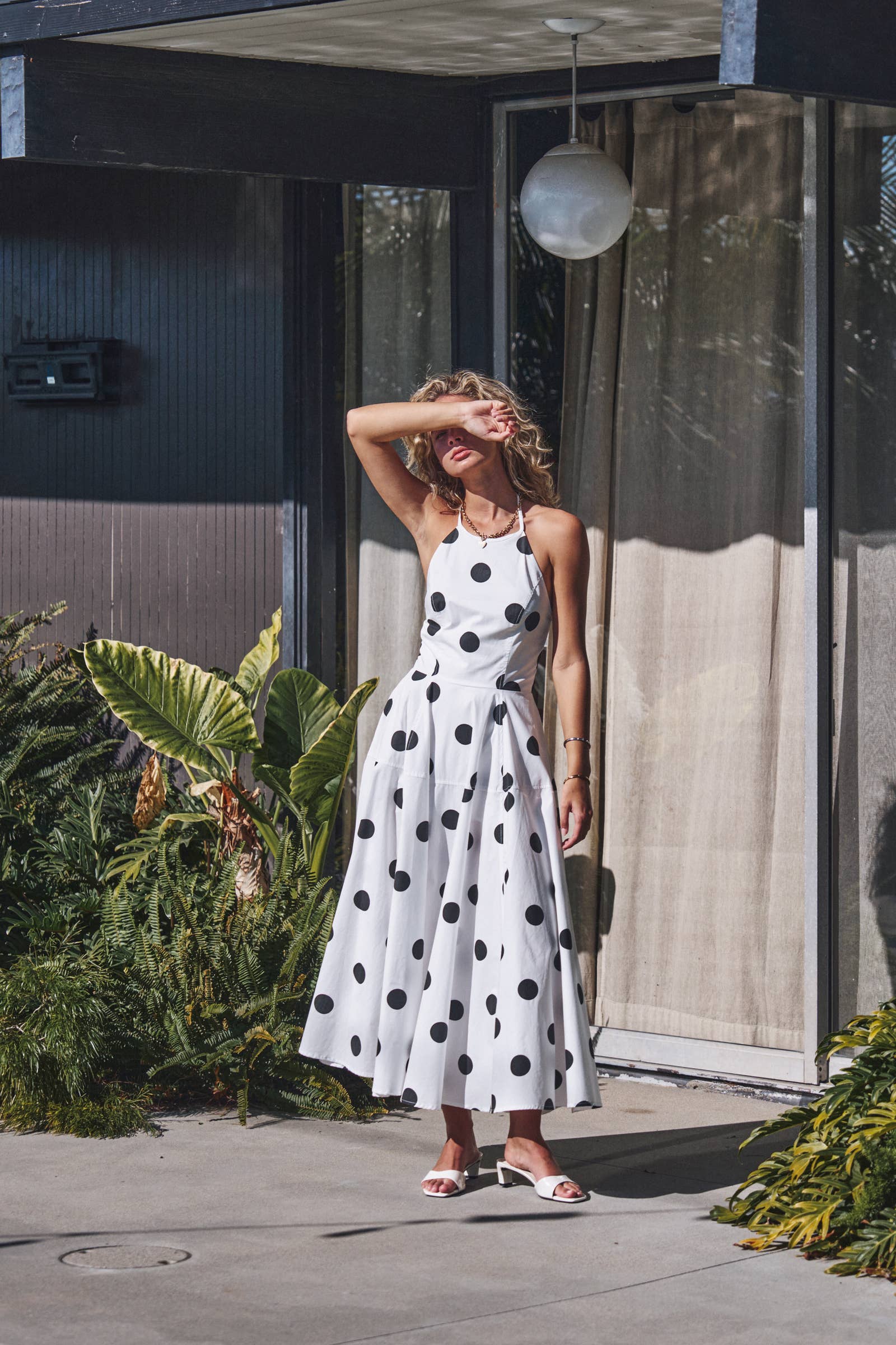 Urban Daizy Polka Dot Halter Cotton Maxi Dress Smocked Back Red Dress - Women's (UDZ-DR-00519) – alternate view 9