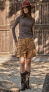 Classic Striped Long Sleeve Turtleneck Top in BROWN - Women's T-Shirts & Polos | Urban Daizy