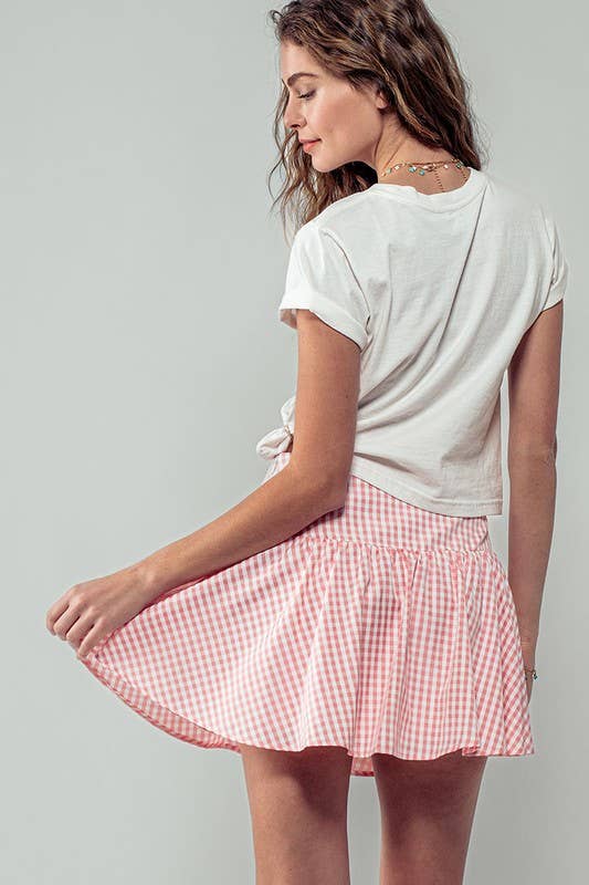 Urban Daizy Gingham Side-Button Mini Skirt Blue Skirt - Women's (UDZ-SK-00153) – alternate view 17