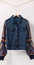 Urban Daizy Knit Sleeves Denim Jacket Denim Denim Jacket - Women's (UDZ-KN-00655)
