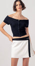 Urban Daizy Asymmetric Waistband Contrast Mini Skirt Black Skirt - Women's (UDZ-SK-00126) – alternate view 9
