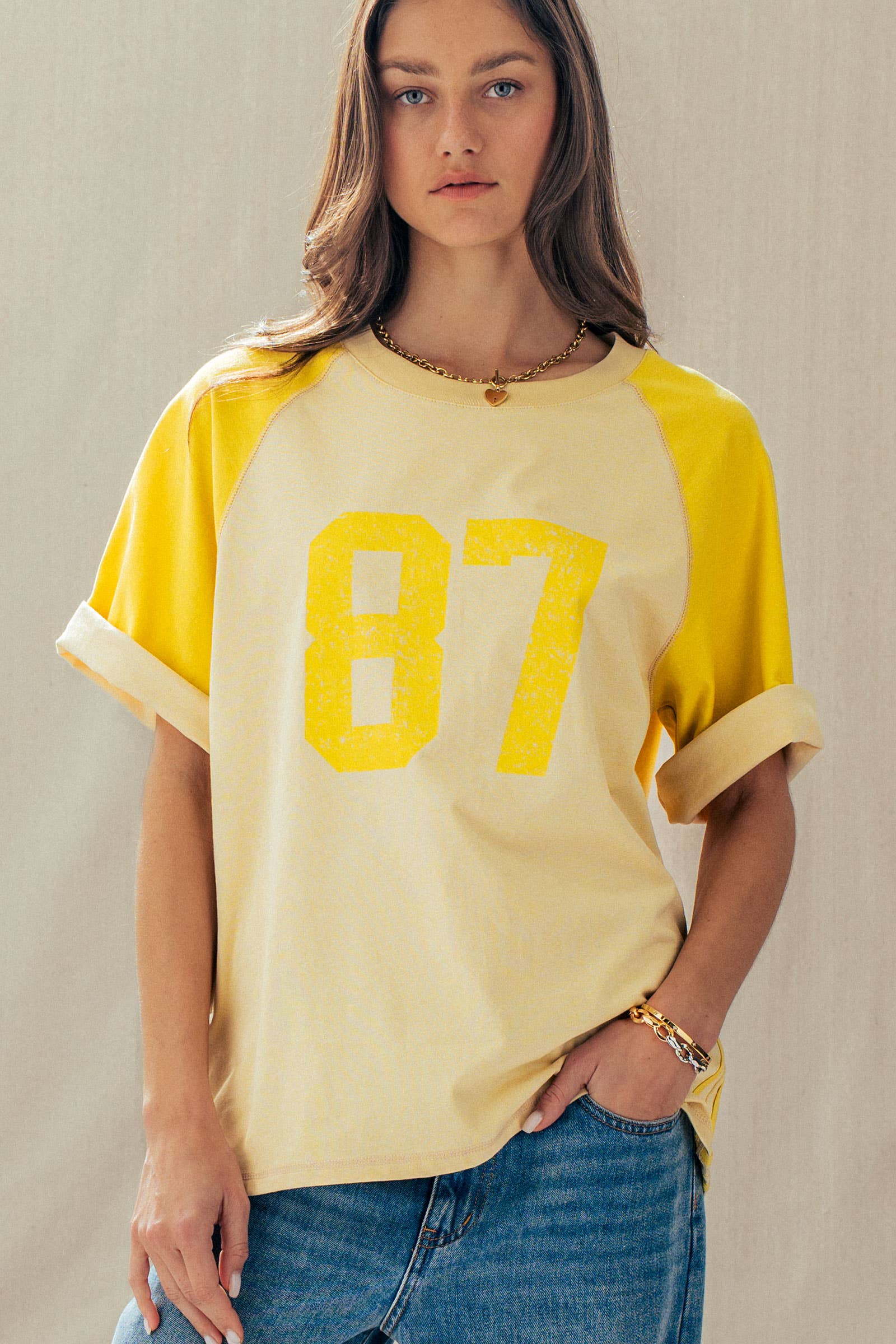Vintage Varsity Graphic Raglan Sleeve Tee