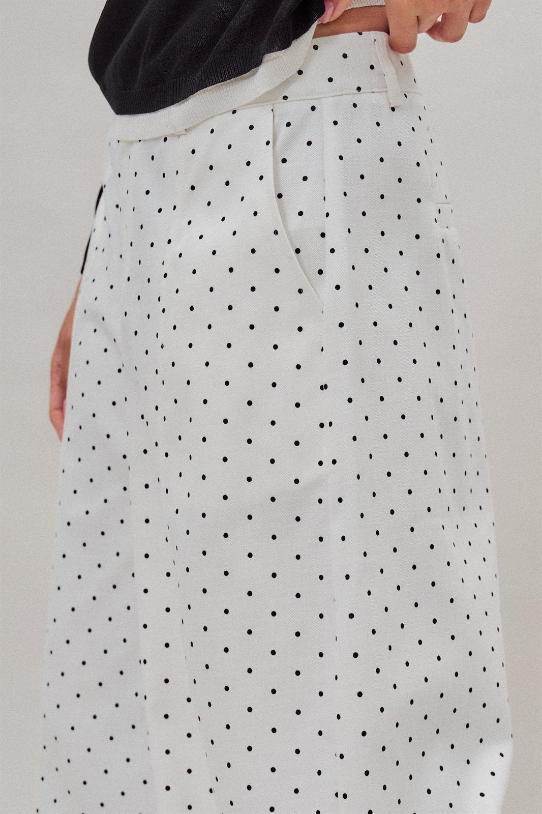 Polka Dot High-Rise Wide-Leg Dress Pants