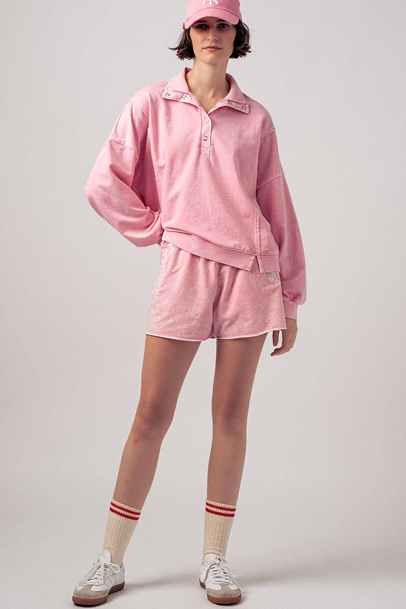 Vintage Wash Snap-Front Sweatshirt