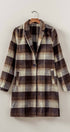Urban Daizy Brushed Plaid Notched Lapel Coat Black Coat - Women's (UDZ-DR-00392) – alternate view 2