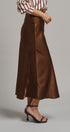 Bias Cut Satin Maxi Skirt with Fluid Drape in BROWN - Women's Midi Skirts | Urban Daizy