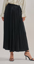 Washed Satin Crinkle Pleated Maxi Skirt in BLACK - Women's Maxi Skirts | Urban Daizy