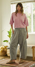 Striped Wide Leg Cotton Pants with Pockets in GREY - Women's Casual Pants | Urban Daizy