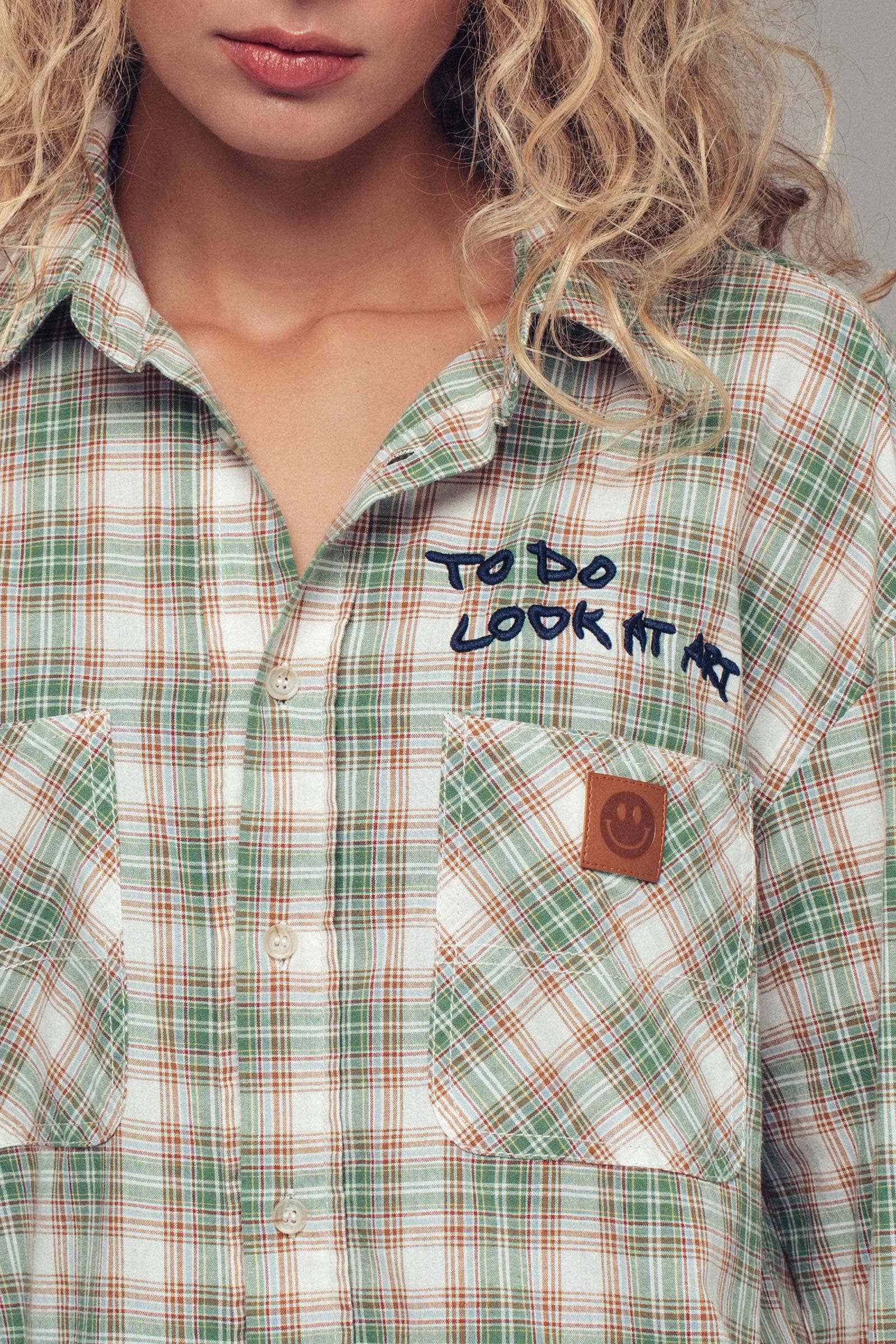 "TO DO LOOK AT ART" Embroidered Boho Top