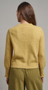 Floral Contrast Wool Blend Crew Neck Cardigan in HONEY GOLD - Women's Cardigans & Shrugs | Urban Daizy