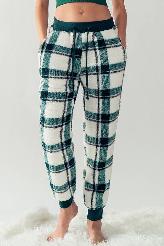 Urban Daizy Cozy Checkered Jogger Style Pajama Pants Ash-Blue Sleepwear Bottom - Women's (UDZ-PT-00127) – alternate view 8