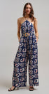 Urban Daizy Geometric Print Halter Belted Wide Leg Jumpsuit Blush Jumpsuit - Women's (TNJU0181-Blush) – alternate view 20