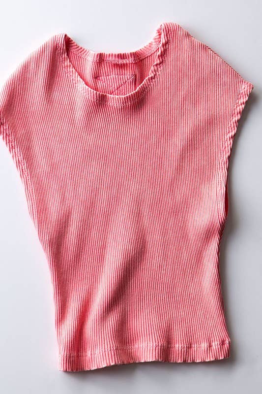 Urban Daizy Ribbed Knit Crop Short Sleeve Fitted Casual Spring Top Blue Knit Top - Women's (UDZ-TP-00081) – alternate view 15