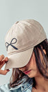 Urban Daizy Bow Graphic Relaxed Fit Baseball Cap Beige Baseball Cap - Women's (UDZ-AC-00112) – alternate view 14