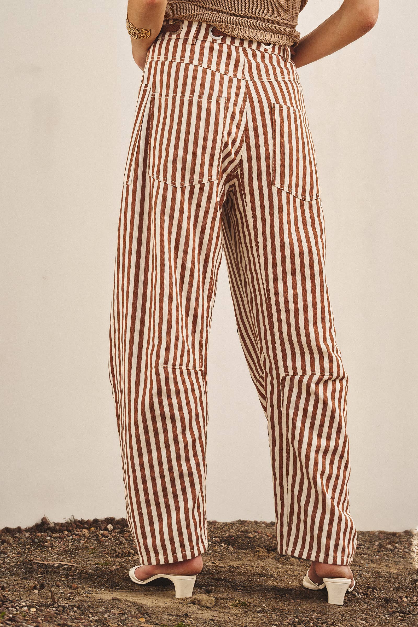 Railroad Striped Patch Pocket Spring Utility Pants