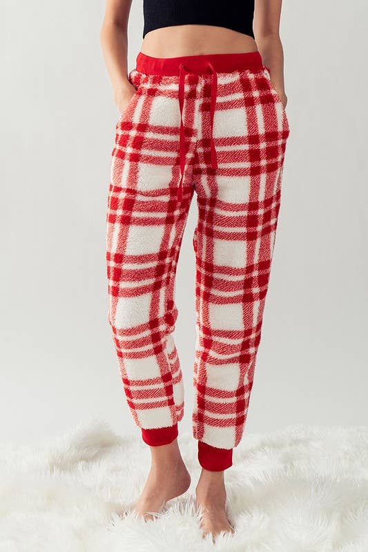 Urban Daizy Cozy Checkered Jogger Style Pajama Pants Ash-Blue Sleepwear Bottom - Women's (UDZ-PT-00127) – alternate view 2