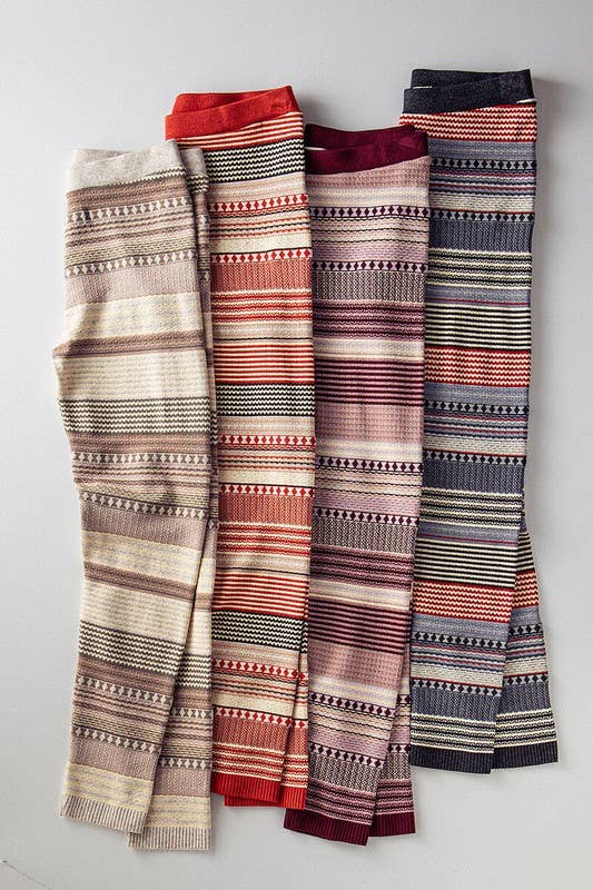 Urban Daizy Cozy Multi Striped Sweater Knit Winter Leggings Mocha Athletic Lounge Leggings - Women's (UDZ-XX-00002) –…