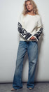 Urban Daizy Embroidered Sleeve Ivory Knit Sweater Ivory-Black Knit Sweater - Women's (UDZ-KN-00654) – alternate view 10