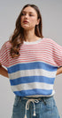 Urban Daizy Retro Striped Textured Knit Sweater Tee Mint Knit Sweater - Women's (TNTP4000-Mint) – alternate view 7