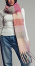 Urban Daizy Plush Oversized Colorblock Plaid Scarf Pink Scarf - Women's (UDZ-KN-00657) – alternate view 10