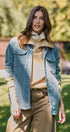 Reversible Corduroy Flannel Plaid Shacket Western for Women in BLUE STONE - Women's Jackets & Blazers | Urban Daizy