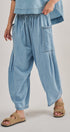 Washed Utility Wide-Leg Pants in CHAMBRAY - Women's Casual Pants | Urban Daizy