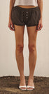 Urban Daizy Retro Plaid Button-Front Bloomer Shorts Brown Shorts - Women's (UDPT0176-Brown) – alternate view 5