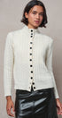 Cable Knit Mock Neck Button-Front Cardigan in IVORY - Women's Sweaters | Urban Daizy