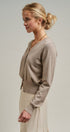 Soft V-Neck Button Knit Cardigan in H MOCHA - Women's Cardigans & Shrugs | Urban Daizy