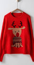 Urban Daizy Rudolph Reindeer Knit Crewneck Sweater Grey Knit Sweater - Women's (UDZ-KN-00538) – alternate view 3