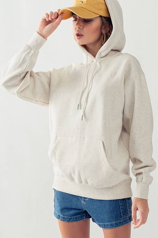 Urban Daizy Vintage Wash Oversized Hoodie Sweatshirt Black Hoodie - Women's (UDZ-KN-00214) – alternate view 9