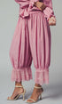 Boho Lace Trim Summer Linen Pants in PINK - Women's Pants | Urban Daizy