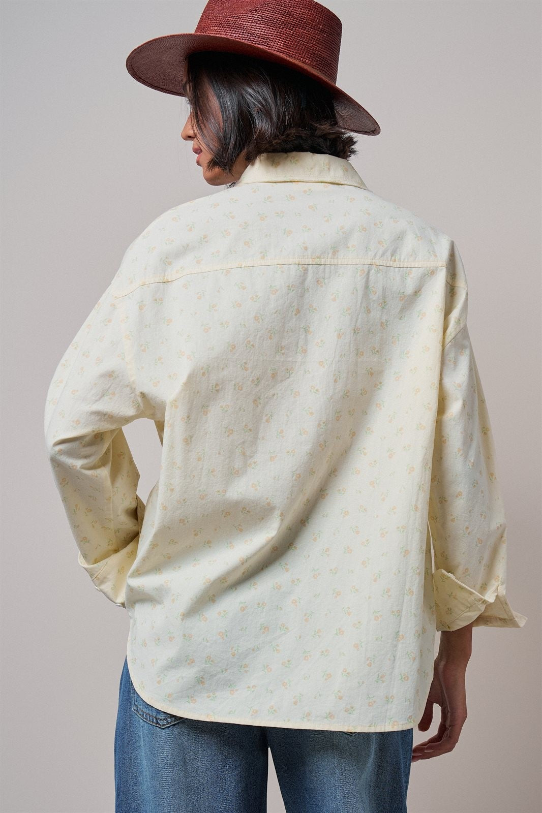 Soft Meadow Button-Down Shirt in CREAM - Women's Shirts & Blouses | Urban Daizy