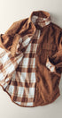 Urban Daizy Plaid Lined Corduroy Flannel Shacket Black Shirt Jacket Shacket - Women's (UDZ-OT-00018) – alternate view 3